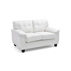 Contemporary White Loveseat With Comfort