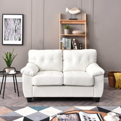 Contemporary White Loveseat With Comfort
