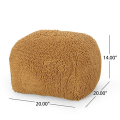 Spongy Microfiber Square Pouf, Yellow