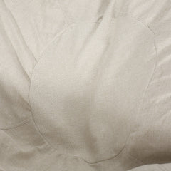 Maxi 5 Foot Two color Fabric and Faux Leather Rounded Bean Bag, Beige and Coffee Brown