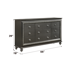 Kaitlyn Metallic Gray Finish Dresser