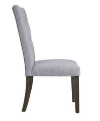 Merel Gray Linen & Gray Oak Finish Side Chair (Set of 2)