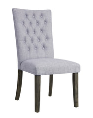Merel Gray Linen & Gray Oak Finish Side Chair (Set of 2)