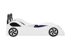 Colen White Finish Twin Car Bed with LED