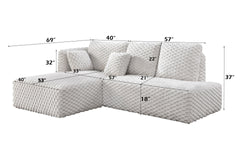 Manya Ivory Corduroy Sectional Sofa