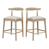 COUNTER STOOL IN PEBBLE FABRIC (SET OF 2)