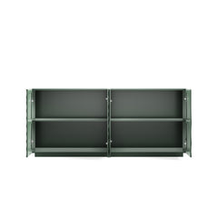 Sideboard Buffet Cabinet, 59"Green Accent Cabinet with 4 Doors, Mid Century Modern Pantry Cabinet, Wood Buffet Cabinet, Media Cabinet, Console Cabinet, Cabinet for Entryway, Living Room, Dining Room