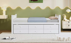 Full size Daybed with Twin size Trundle and Drawers, Full Size, White