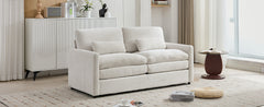 68.1" Cozy Upholstered Loveseat Sofa Oversized Comfy Comfy Cloud Sofa Double Cushion Loveseat Sofa Plush Cushion Sofa Couch for Living Room, Beige