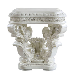 Antique White Square End Table