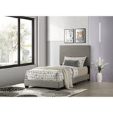 Efram Taupe Upholstered Twin Panel Bed
