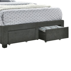 Newport Grey Upholstered Full Storage Panel Bed
