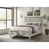 Capistrano Distressed White 2-drawer Queen Bed