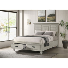 Capistrano Distressed White 2-drawer Queen Bed
