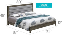 Sophisticated Gray Transitional King Bed