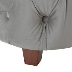 Brooklyn Queen Tufted Panel Bed Headboard and Footboard Set, Opal Grey Velvet