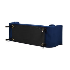 Alma Tufted Flared Arm Entryway Bench, Navy Blue Velvet