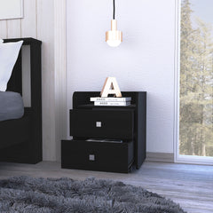 1-Shelf 2-Drawer Nightstand Wenge