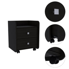 1-Shelf 2-Drawer Nightstand Wenge