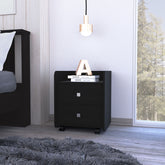 1-Shelf 2-Drawer Nightstand Wenge