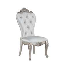 Cream and Golden Ivory Tufted Side Chairs (Set of 2)