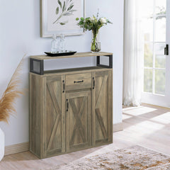 Rustic Oak Server with 3 Doors