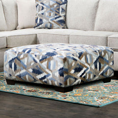 Contemporary Style Square Ottoman With Plastic Legs Dynamic Design Pocket Coil Seating Multi Finish