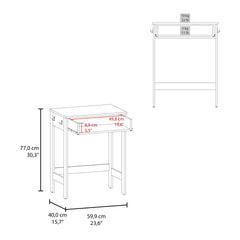 Hills Computer Desk With 2 Side Shelves And Spacious Worksurface, Natural Oak