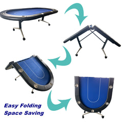 INO Design 94" Fodable Poker Table for 10 players, Blue