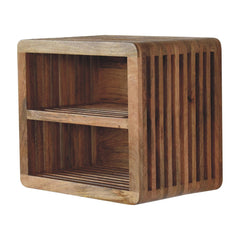 Solid Wood Soba Wall Mounted Bedside, 2-Drawers, Brown