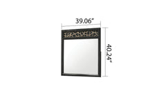 Selena Modern & Contemporary Mirror Made with Wood in Black and Natural