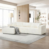 Modular Sectional Sofa, Cloud Sectional Couch with Deep Seat, Modern Modular L-Shape Sofa with Chaise,Upholstered Boneless Couches for Living Room (Corduroy, BEIGE)