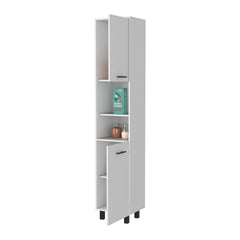 Sheffield 2-Door Pantry Cabinet, with Two 2-Cabinet Spaces and Two Open Shelves