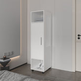 Summit Wardrobe in melamine with mirror,door and open storage