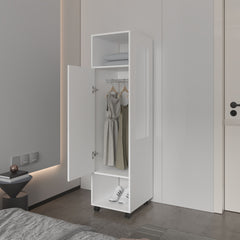 Summit Wardrobe in melamine with mirror,door and open storage