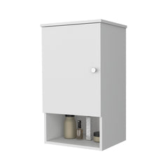 Carrizo Medicine Cabinet in Melamine With One Door, White
