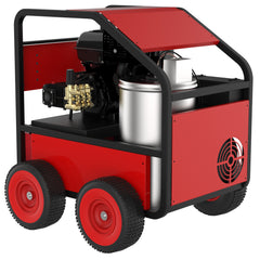 Hot Water Pressure Washer Commercial Movable Gasoline Engine 4 GPM, 4000 PSI, Electric Start