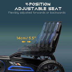 Aosom Kids Pedal Go Kart, Outdoor Ride on Toys with Swing Axle, Adjustable Seat, Handbrake, 4 Shock-Absorbing Wheels, Gift for Boys and Girls Aged 3-8 Years Old, Blue