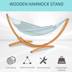 Outsunny 10.6' Wooden Hammock Stand Universal Garden Picnic Camp Accessories, 264lbs, Natural
