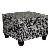 18" Tall Storage Ottoman, Geometric Star Print
