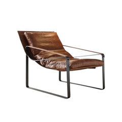 Quoba Cocoa Top Grain Leather Accent Chair