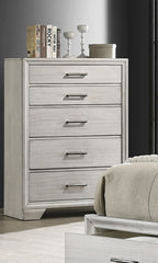 1pc Contemporary Style Storage Drawers Chest Bedroom Solid Wood Wooden Furniture White Mist Finish
