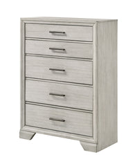 1pc Contemporary Style Storage Drawers Chest Bedroom Solid Wood Wooden Furniture White Mist Finish