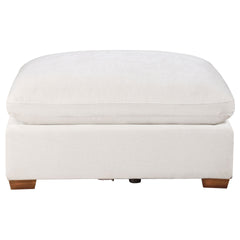 Zachary Ivory Upholstered Ottoman