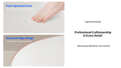 55'' Freestanding Bathtub Resin Stone Soaking Bathtub Solid Surface Modern Tubs with Overflow and Pop-up Drain