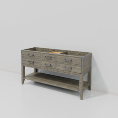 Grey Oak Double Bath Vanity 60 in. W x 22 in. D