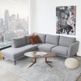 Benson Grey Fabric Sectional Sofa Left Facing Chaise