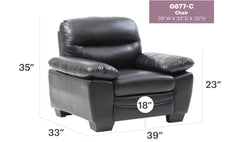 Glory Furniture Marta G677-C Chair , BLACK