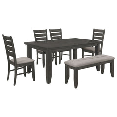 Dexter Grey and Dark Grey 6-piece Rectangular Dining Set