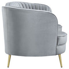 Reigha Grey and Gold Upholstered Loveseat